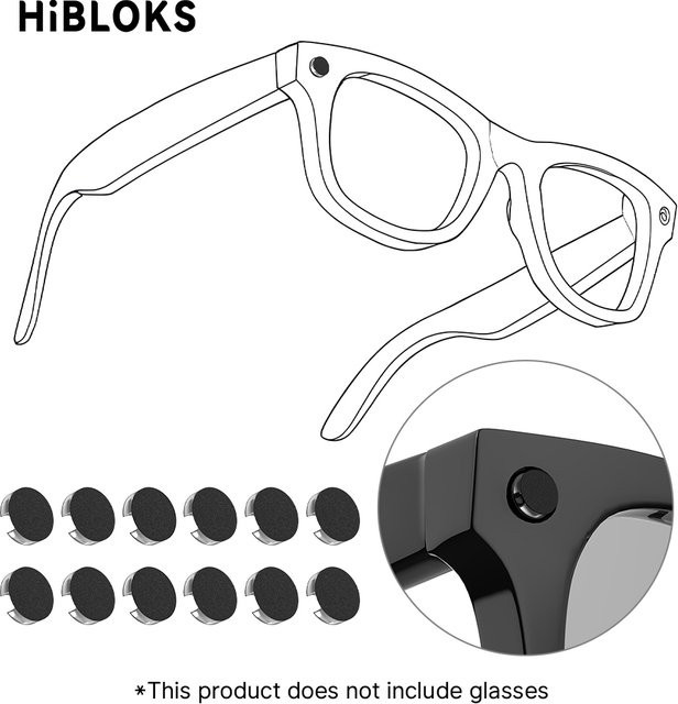 HIBLOKS Anti-Glare-Aufkleber in Schwarz für Ray-Ban Meta GEN2 Wayfarer, Skyler, Headliner und Oakley Meta HSTN Smart Glasses Zubehör - Bild 1