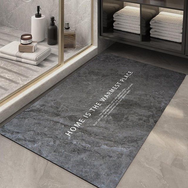 Saugfähige Badezimmer-Anti-Rutsch-Matte aus Kieselalgen-Schlamm von Yiran Furniture in Grau, B/L: 80 x 120 cm - Bild 1