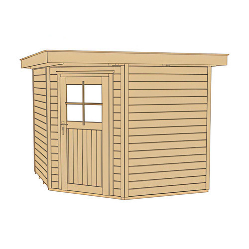 WEKA Gartenhaus 229 Gr.2 aus Holz mit Flachdach in Beige, B/H/T: 270 x 217 x 235 cm - Bild 3