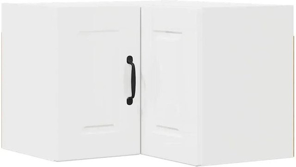 vidaXL Küchenwandschrank in Weiß Hochglanz mit Eckdesign und Holzwerkstoff, B/T/H: 57 x 40 x 57 cm