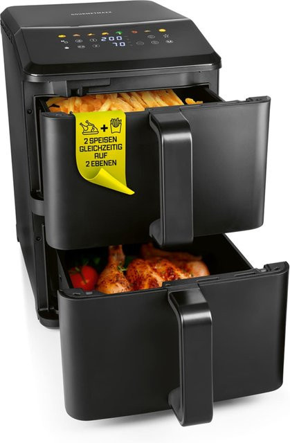 GOURMETmaxx Heißluftfritteuse mit Digitaldisplay, 2400W, Schwarz - Bild 1
