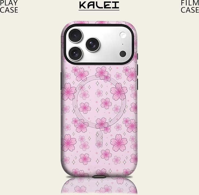 Potdemiel Handyhülle Blush Pink Cherry Blossom für iPhone 17 16 15 14 13 Pro Max Plus mit magnetischer doppelschichtiger robusten Schutzhülle - Bild 1