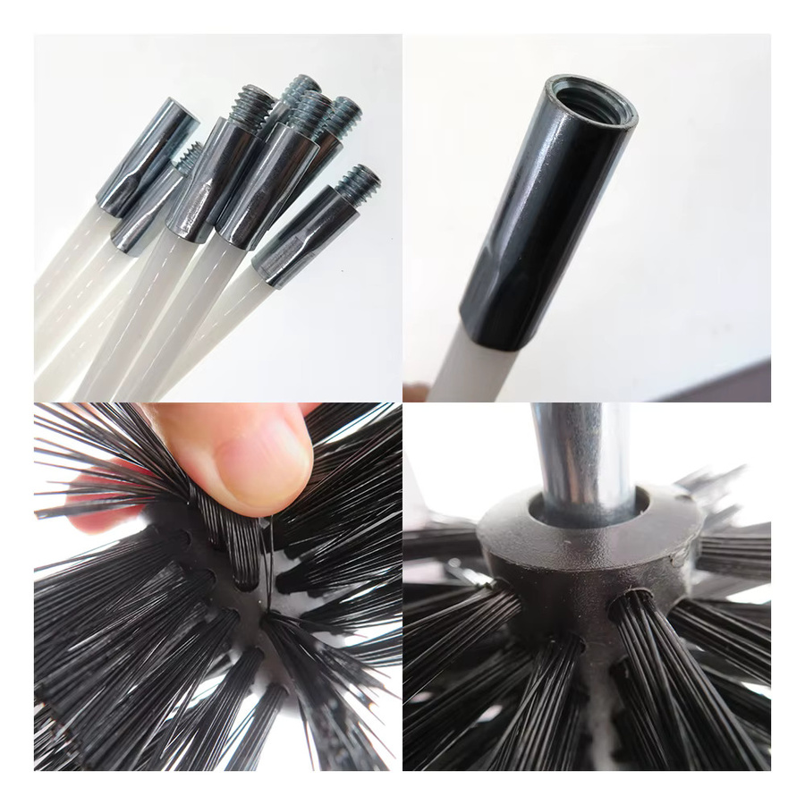 VIBRATITE 18-teiliges Schornsteinreinigungsset in Schwarz mit 15 flexiblen Stangen, kompatibel mit Bohrmaschinen für Partikelöfen, Gesamtlänge 30 Fuß - Bild 4