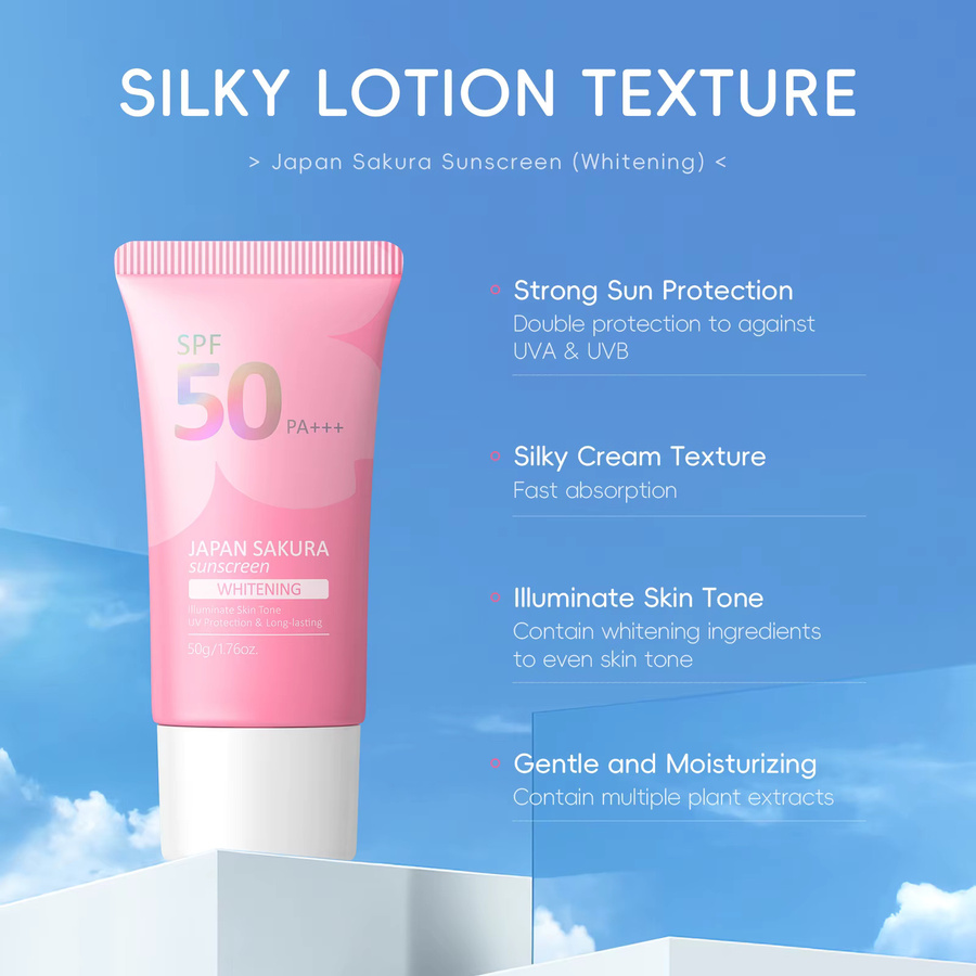LAIKOU Japan Sakura Sonnenschutzcreme Gesicht, SPF 50 - Bild 2