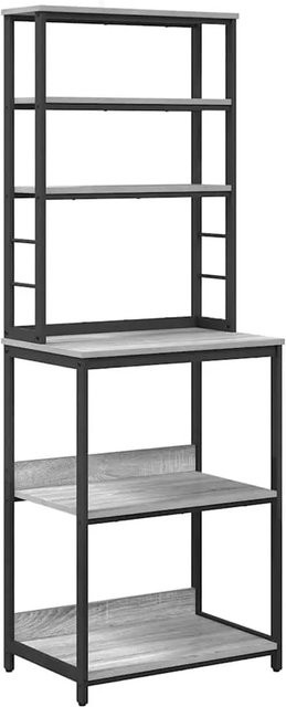 vidaXL Küchenregal im Industrial Design aus Holzwerkstoff und Stahl, Grau, B/T/H: 60 x 40 x 168 cm - Bild 1