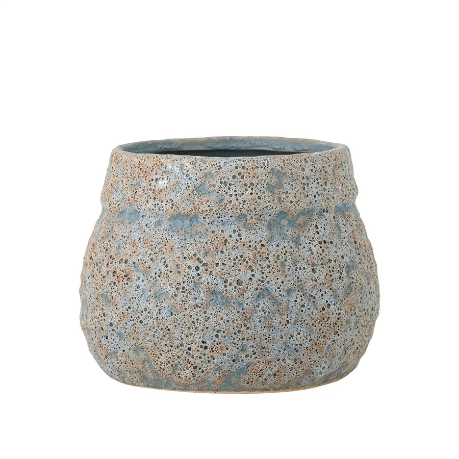 Bloomingville Blumentopf Mayia aus Keramik in Grau mit organischem Design, Durchmesser: 16 cm - Bild 1