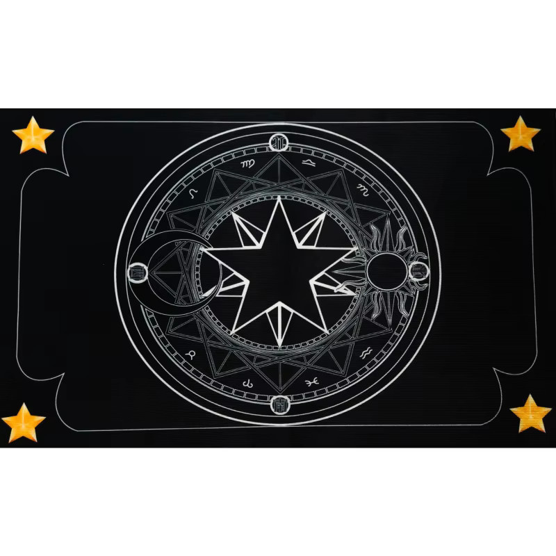 VIKAMA Tarot Wind Magic Circle Fußmatte, rutschfeste Eingangstextilie in Schwarz, B/T: 60 x 40 cm - Bild 2