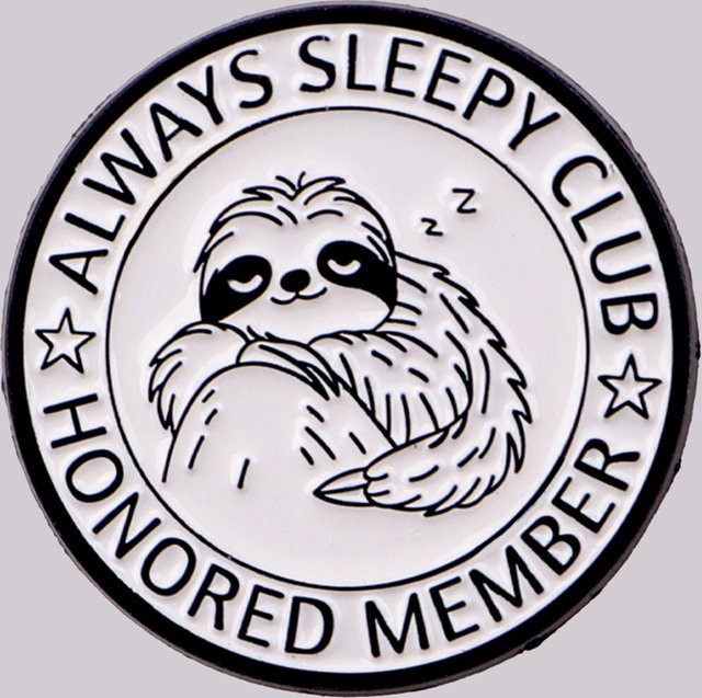ALWAYS SLEEPY CLUB Emaille-Anstecknadel, Faultier, Bunt, Unisex - Bild 1