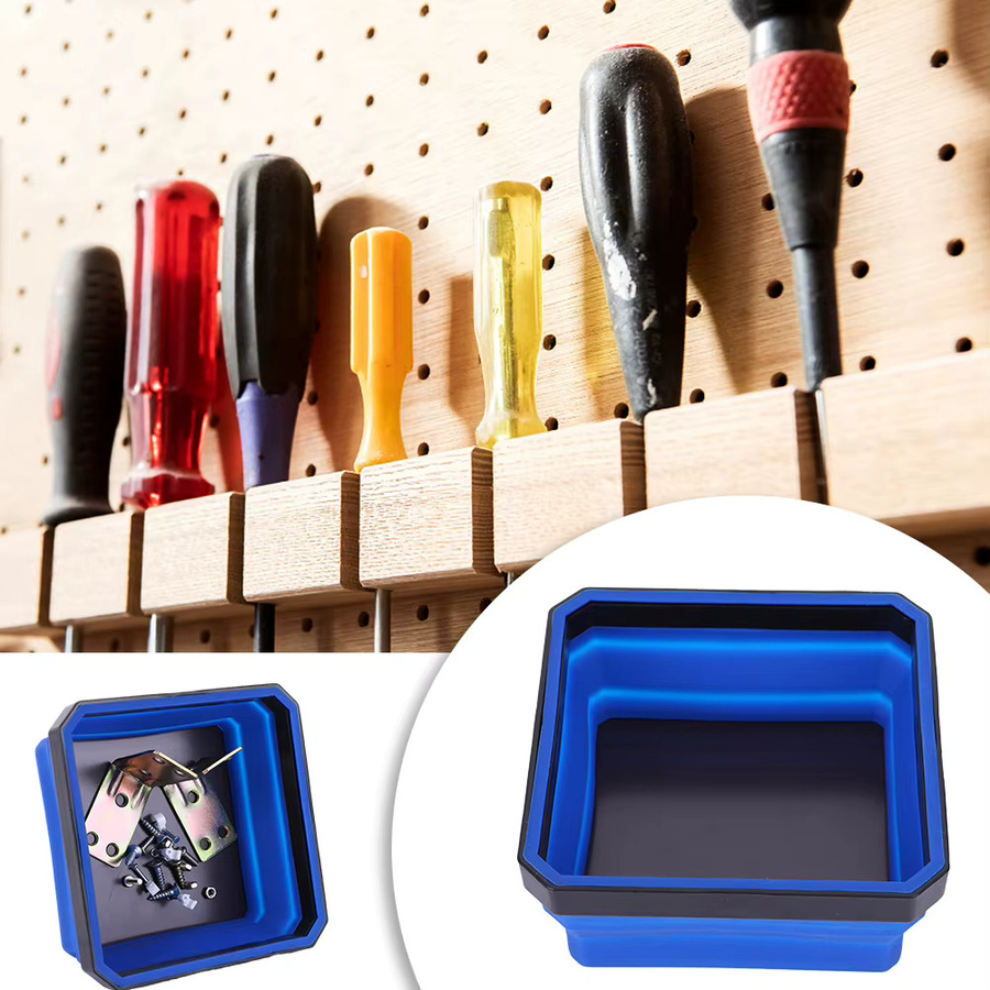 Alloet Magnetische Werkzeugschale zum Zusammenklappen, Mehrfarbiger Organizer für Schrauben und Kleinteile, 11,5 cm - Bild 5