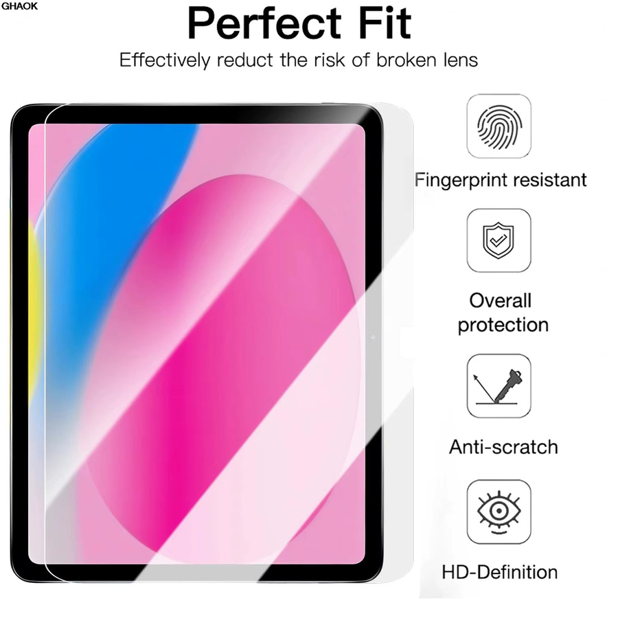 3er-Pack Displayschutzfolie aus gehärtetem Glas für Apple iPad 11 Zoll, transparent, bruchsicher - Bild 2