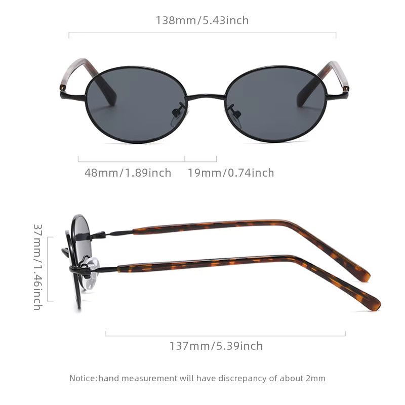 FUQIAN Sonnenbrille Oval, Vollrand, Metall, Unisex - Bild 3