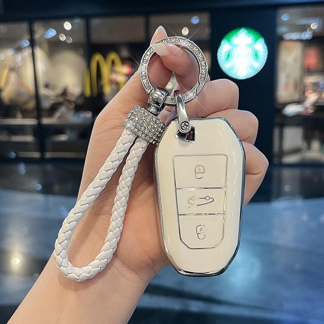 TPU-Autoschlüssel Etui für Peugeot und Citroen in Schwarz oder Weiß - Bild 1