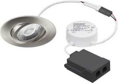 Brumberg 41413153DW LED Einbau- und Aufbaustrahler in Silber, dimmbar, IP44, rund - Bild 1