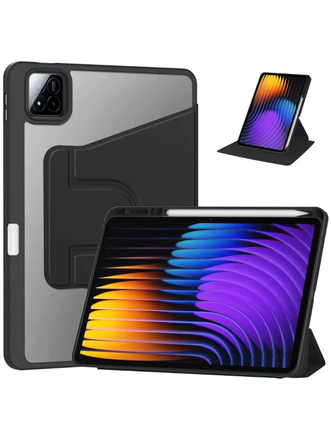 360-Grad-Drehhülle für Xiaomi Pad 7 und Pad 7 Pro mit Stifthalter, 11,2 Zoll Tablet-Case in Schwarz oder Grau - Bild 7
