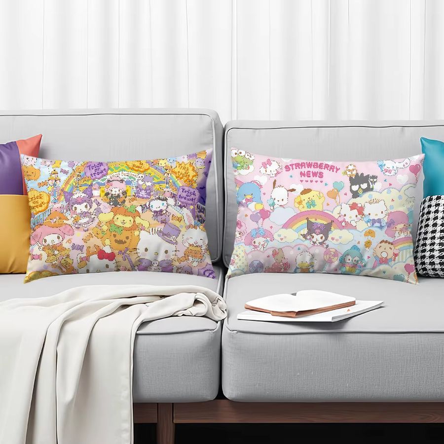 Sanrio Rechteckiger Kissenbezug mit My Melody, Pochacco und Hello Kitty in Multicolor - Bild 2
