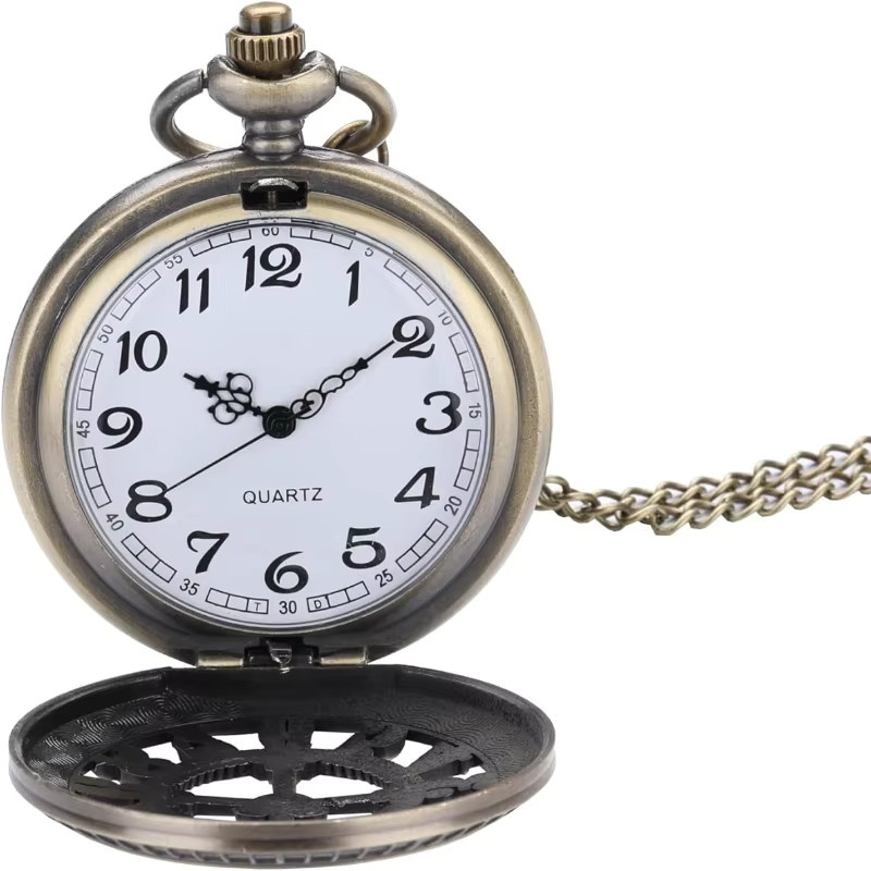 TINUORA Taschenuhr Halskette, Quarz, Bronze, Messing, Unisex - Bild 2