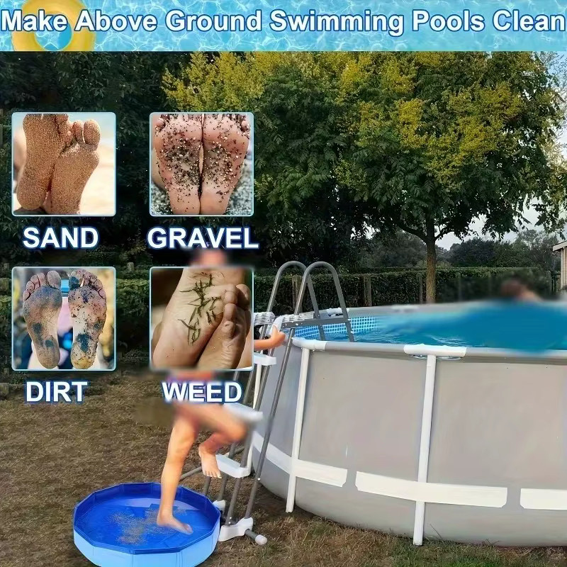 Tragbares und faltbares PVC-Fußbad in Blau zur Poolreinigung und als Poolzubehör - Bild 2