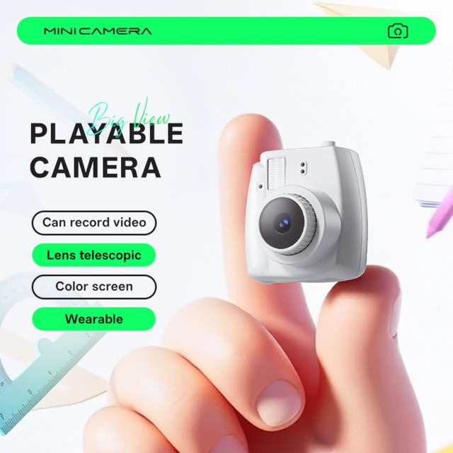 Mazziotta Mini Daumen Schlüsselanhänger Kamera mit HD 1080P Bildschirm, Tragbare Retro CCD Digitalkamera in Weiß - Bild 1