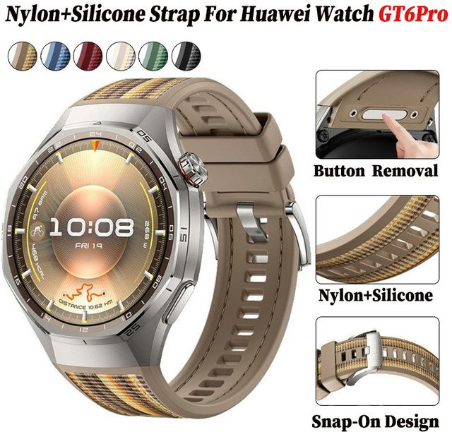 CHIICSMART Uhrenarmband Nylon, Silikon, Huawei Watch GT6 Pro 46mm - Bild 1