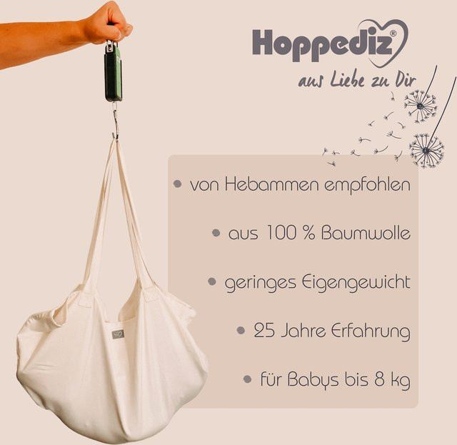 Hoppediz Baby Wiegetuch für Hängewaagen in Blau-Weiß aus Baumwolle, Breite: 58 cm, Höhe: 34 cm - Bild 1