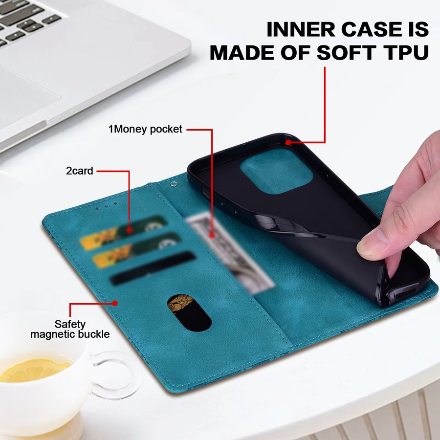Magnetische Leder Flip Wallet Schutzhülle für Samsung Galaxy A51 A52s A53 A54 A55 A56 A70 A70s A71 A72 A73 A01 A02s A10 A11 4G/5G in Braun - Bild 2