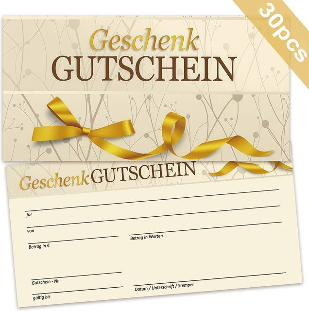 30 Stück leere Geschenkgutscheine aus Papier für Halloween und Weihnachten zur individuellen Gestaltung mit Betrag und Name - Bild 1