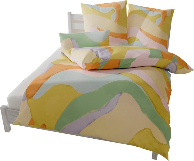 Heine Home Bettwäsche Renforcé aus 100% Baumwolle in Multicolour Graphic Design mit Reißverschluss - Bild 1
