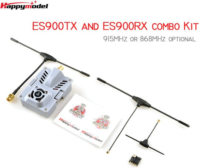 HappyModel ES900TX ES900RX ExpressLRS ELRS RF Modul und Empfänger Set in Grau für RC Flugzeug FPV Long Range Drone DIY Teile (915 MHz / 868 MHz) - Bild 1