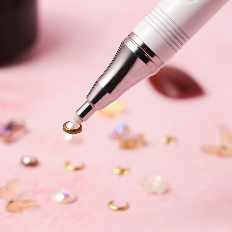 TAKEWEALTH 5D DIY Diamantkunst-Stifte mit nachfüllbarem Wachs-Drehklebestift in Weiß für Nagelkunst und Diamantkunst-Werkzeuge - Bild 2