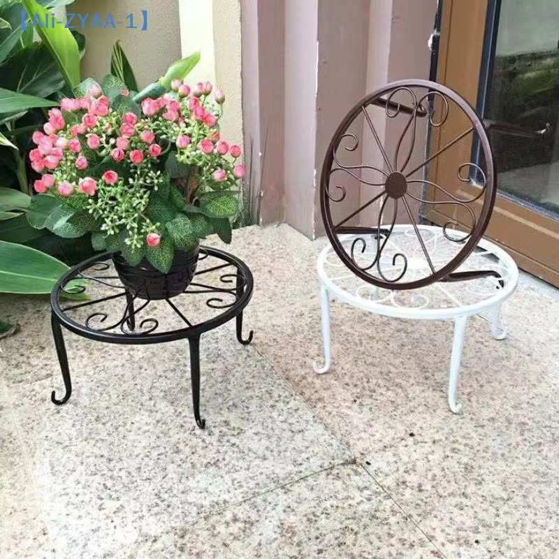 JETTING Metall-Pflanzenständer aus rostfreiem Eisen in Schwarz oder Braun, runder Blumentopfständer und Pflanzenhalter, B/T/H: 23,0 x 12,0 cm - Bild 1