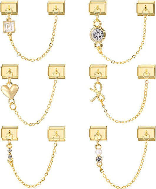 MJARTORIA Charm Herz Schleife, Edelstahl, Gold, Zirkonia - Bild 1