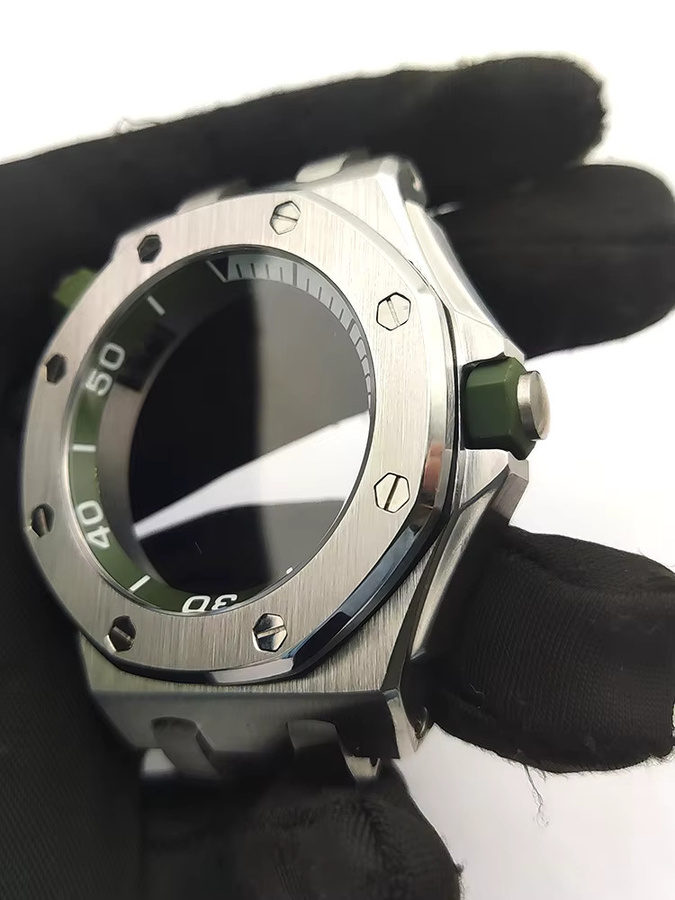 RBYENOU Uhrenzubehör, 42 mm, Edelstahl, Silikon, Unisex - Bild 2