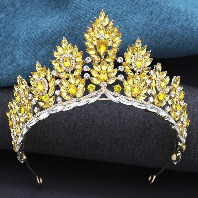 YIRAN Jewelry Tiara, Gelbe Kristall, Damen - Bild 1