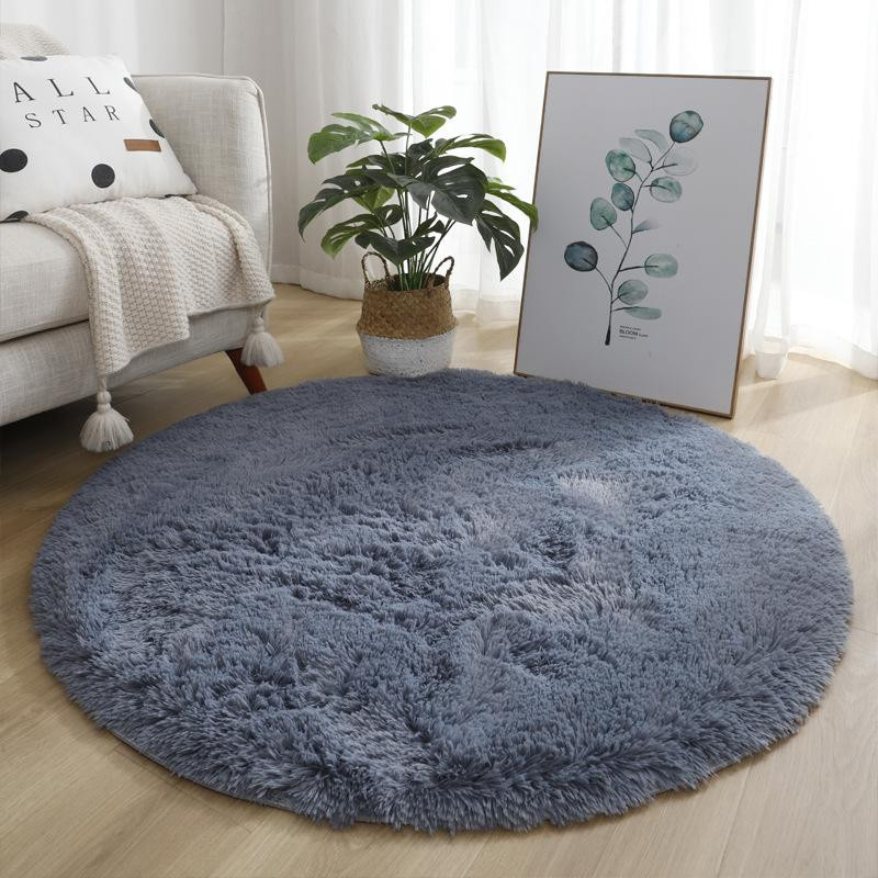 Runder Kinderteppich von Yiran Furniture in Weiß und Multicolour, flauschiger Teppich aus Polyester für Schlafzimmer, Wohnzimmer oder Teenagerzimmer, Durchmesser: 60 cm - Bild 3