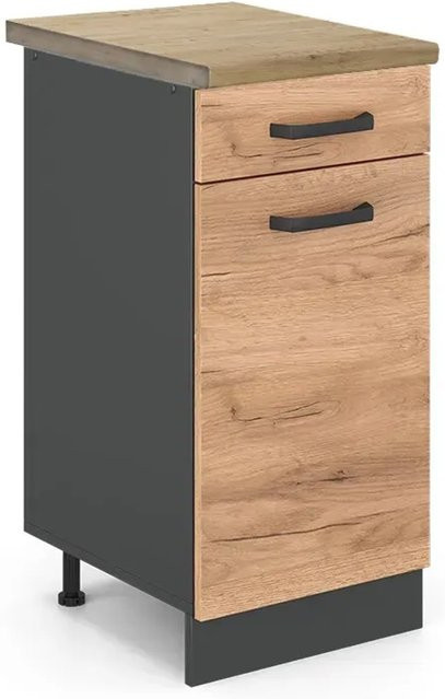 Vicco Küchenunterschrank R-Line Goldkraft Eiche/Anthrazit, B/T/H: 40 x 60 x 81,6 cm - Bild 1