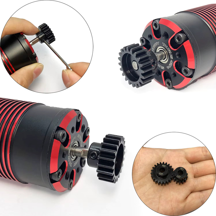 YSIDO Pinion-Motorgetriebe, 3-teiliges Set, Metall, Schwarz - Bild 2