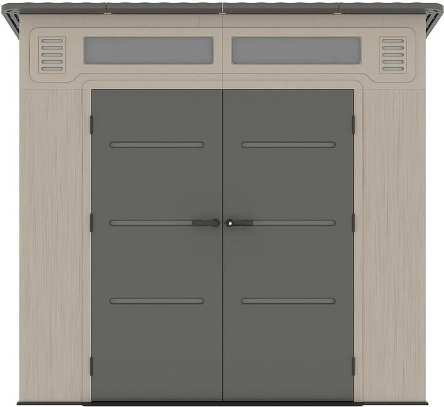 Vente-unique Schrebergartenhaus Anteva in Grau und Beige mit Kunststofffenstern und Schloss, Höhe: 237 cm - Bild 1