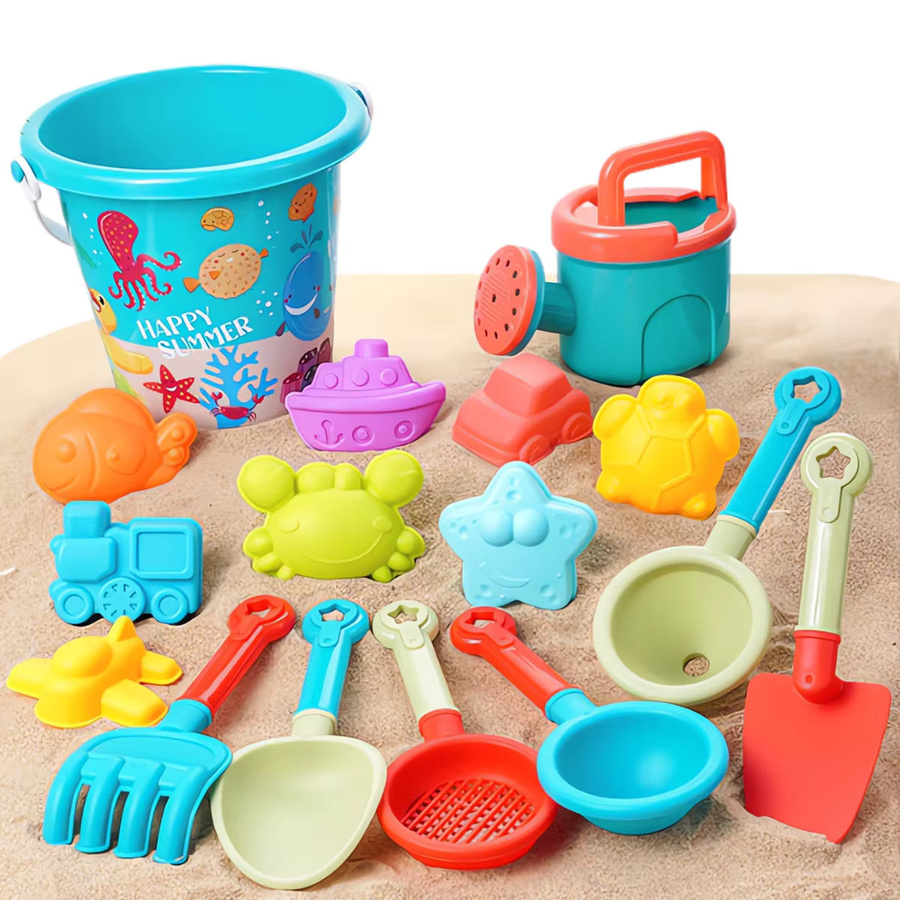 DSUE Kinder Strandspielzeug-Set, 14-teiliges Set, Bunt / Mehrfarbig - Bild 4