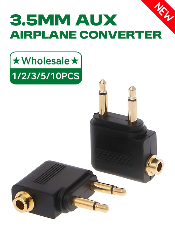 VAORLO Flugzeug Audio Adapter mit 3,5 mm Klinkenstecker in Schwarz - Bild 7