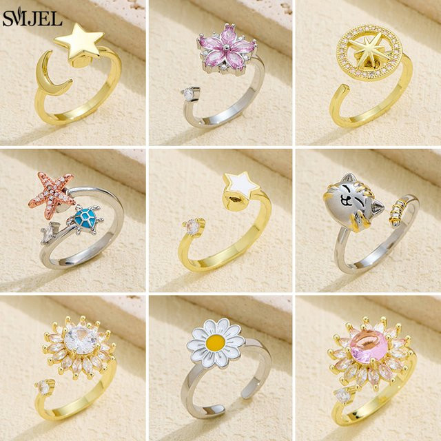 SMJEL Ring, Silber, Stern und Mond, Damen - Bild 1
