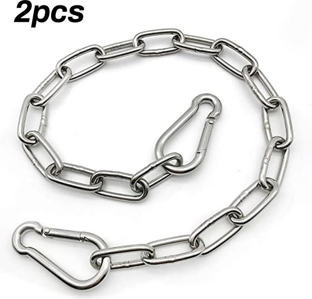 Lekefever Kettenset aus Edelstahl 304 in Silber mit Haken für Wäscheleinen, Haustierleinen oder Gartendekoration - Bild 1