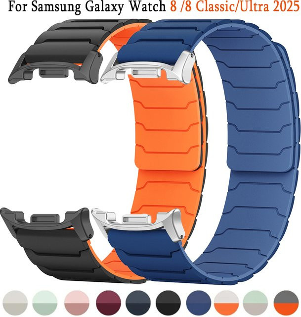 Geekthink Uhrenarmband Silikon, Schwarz, Samsung Galaxy Watch 8, 40/44 mm, 8 Classic 46 mm, Galaxy Ultra 2025/Ultra 47 mm - Bild 1