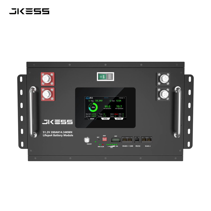 JKESS LiFePO4 DIY Batteriekasten Heimenergiespeicher-Kit 51,2V 314Ah 16kW mit JK BMS und Wechselrichter in Schwarz - Bild 2