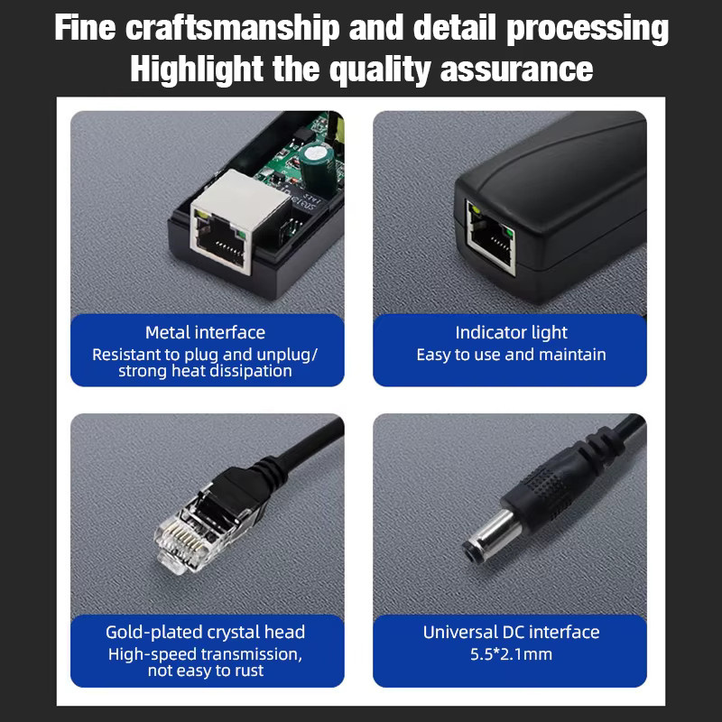 KERUI POE Splitter 48V zu DC 12V 1,2A Netzteil Modul für CCTV IP Kameras in Schwarz - Bild 4