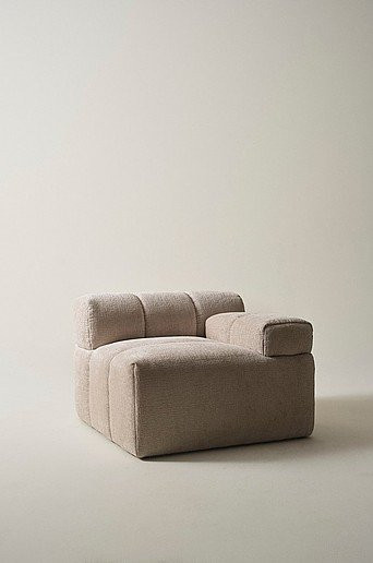 DERMY Sofamodul rechts von Jotex in Beige mit Stoffbezug und Kaltformschaum - Bild 1