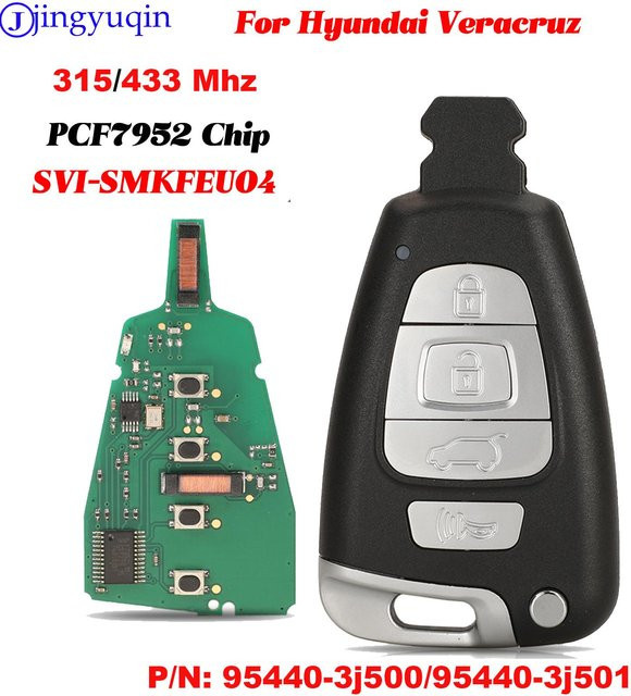 Jingyuqin Remote-Autoschlüssel für Hyundai Veracruz 2007-2014 mit PCF7952A Chip SVI-SMKFEU04 p/n 95440-3J500 95440-3J501 - Bild 1