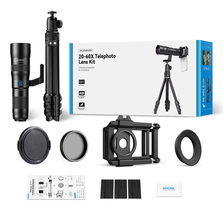 APEXEL Zoomobjektiv 20x-60x Tele-Teleskoplinsen für iPhone und Android-Telefone in Schwarz - Bild 6