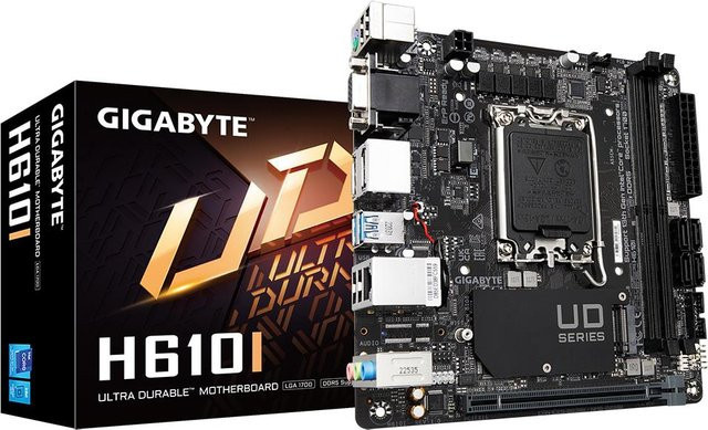 Gigabyte H610I Mainboard Mini-ITX LGA 1700 DDR5 NVMe M.2 Ethernet LAN Schwarz - Bild 2