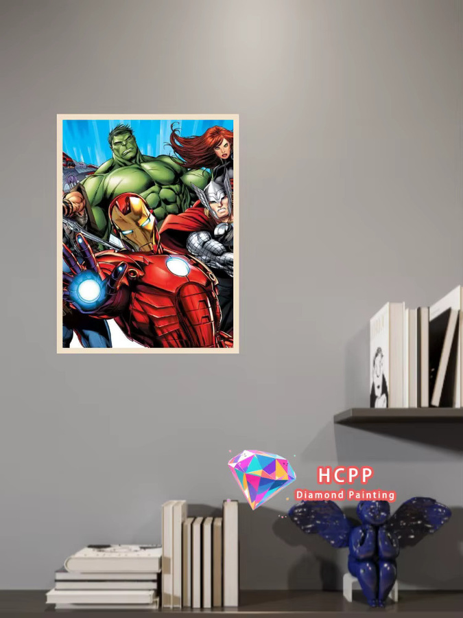 Kayou Marvel Avengers Iron Man Hulk Captain America, Diamant-Malset, rund, 1-teiliges Set - Bild 2