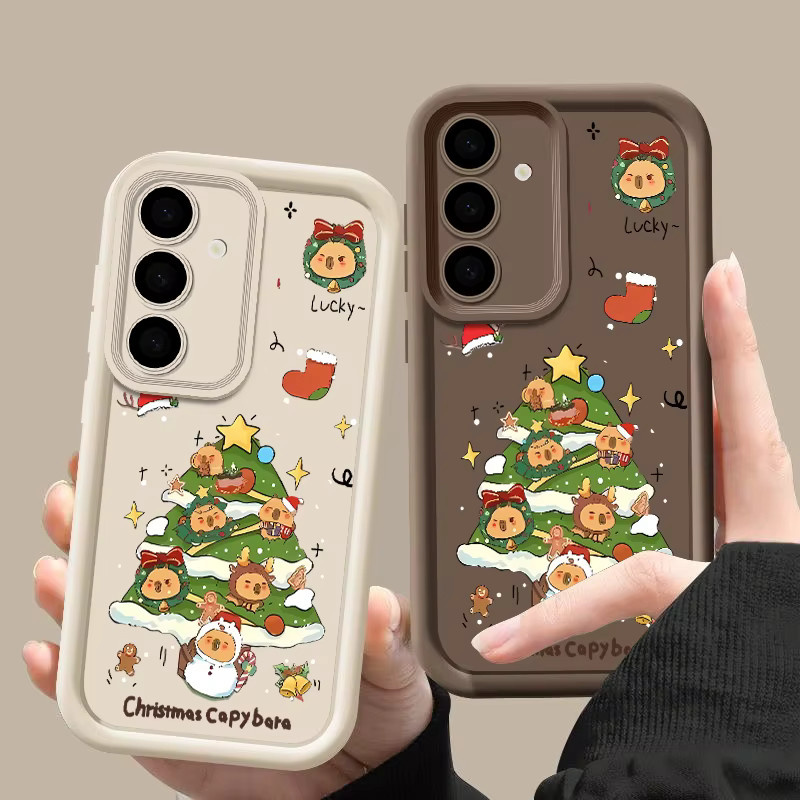 MOESOE Handyhülle mit Cartoon Weihnachtsbaum für Samsung Galaxy S25 S24 S23 S22 Ultra Plus S24 FE A56 A17 A16 A15 A55 A54 5G in Pink - Bild 5
